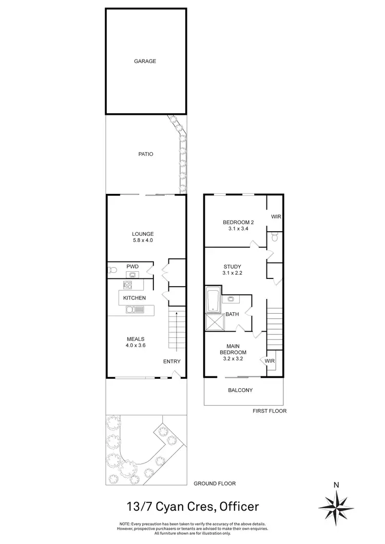 Floorplan of Homely house listing, 13/7 Cyan Crescent, Officer VIC 3809