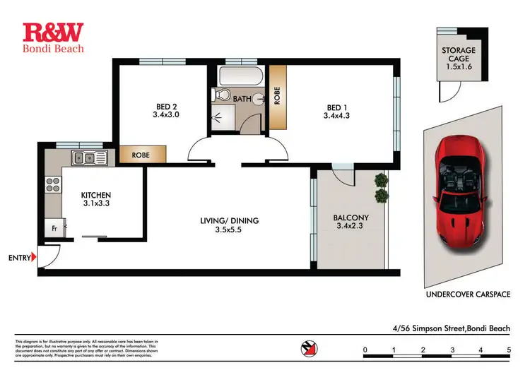 Floorplan of Homely apartment listing, 4/56 Simpson Street, Bondi Beach NSW 2026