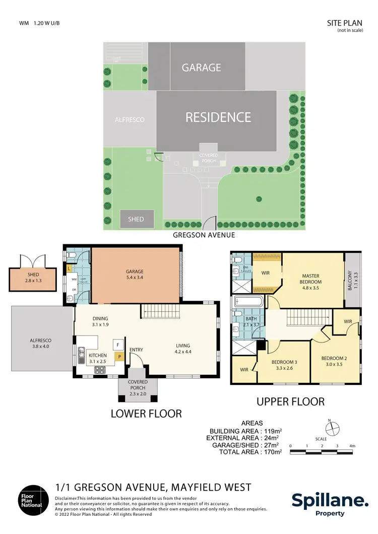 Floorplan of Homely townhouse listing, 1/1 Gregson Avenue, Mayfield West NSW 2304