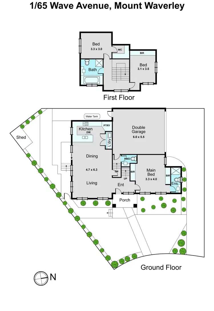 Floorplan of Homely townhouse listing, 1/65 Wave Avenue, Mount Waverley VIC 3149