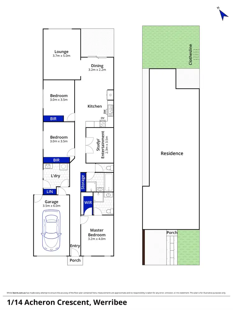 Floorplan of Homely unit listing, 1/14 Acheron Crescent, Werribee VIC 3030