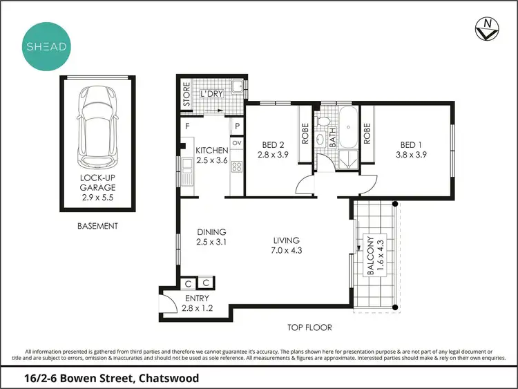 Floorplan of Homely unit listing, 16/2-6 Bowen Street, Chatswood NSW 2067