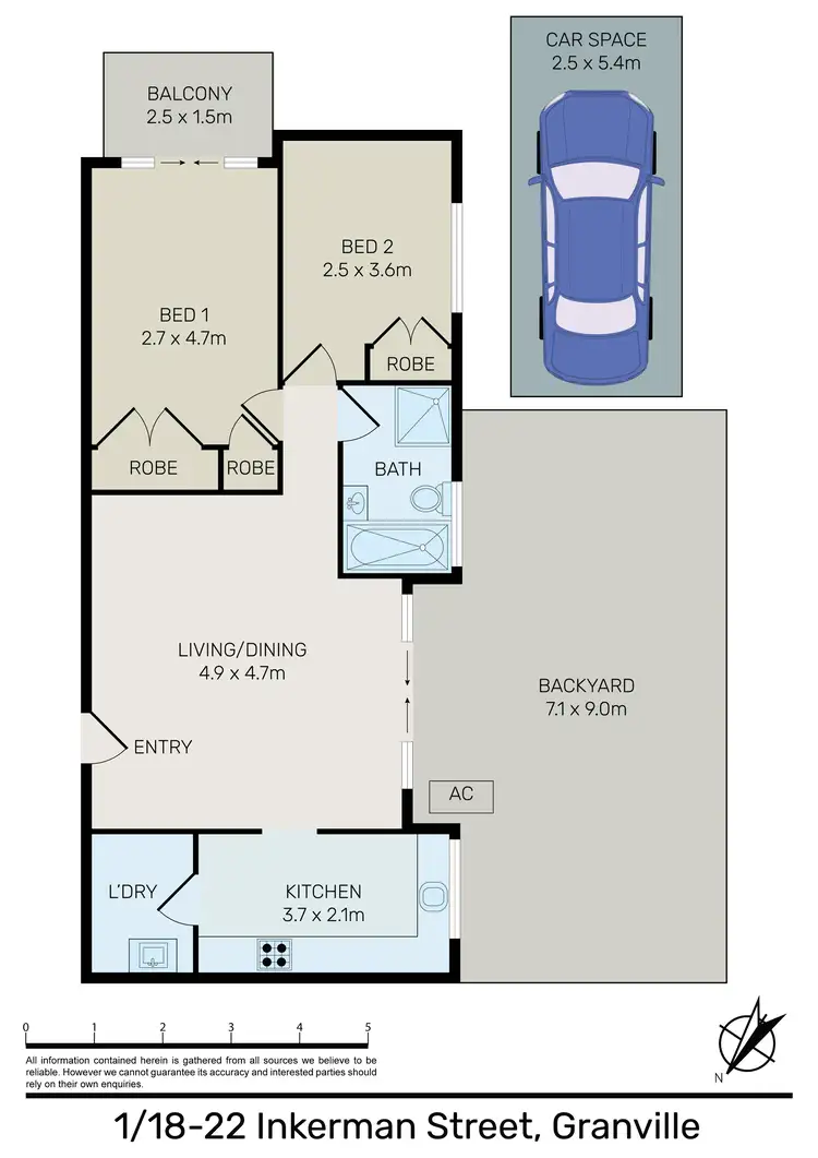 Floorplan of Homely unit listing, 1/18-22 Inkerman Street, Granville NSW 2142