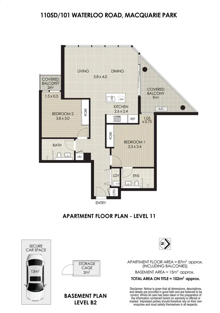 Floorplan of Homely apartment listing, 1105D/101 Waterloo Road, Macquarie Park NSW 2113