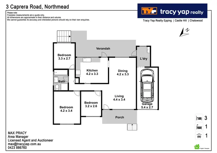 Floorplan of Homely house listing, 3 Caprera Road, Northmead NSW 2152