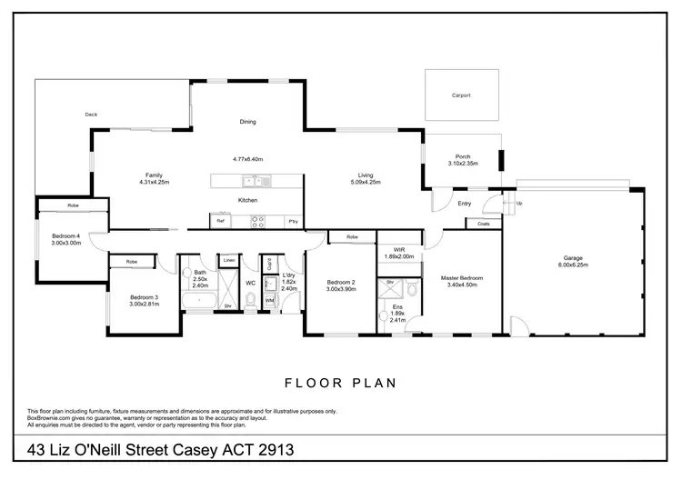 Floorplan of Homely house listing, 43 Liz O'neill Street, Casey ACT 2913