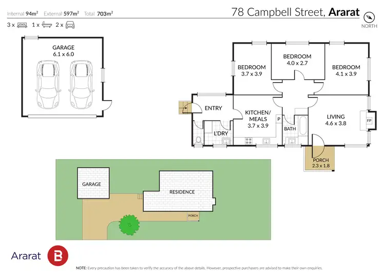 Floorplan of Homely house listing, 78 Campbell Street, Ararat VIC 3377