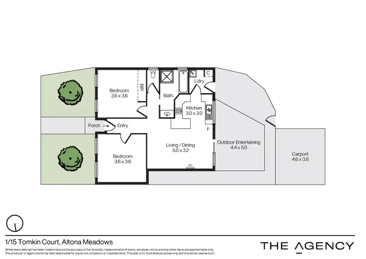 Floorplan of Homely unit listing, 1/15 Tomkin Court, Altona Meadows VIC 3028