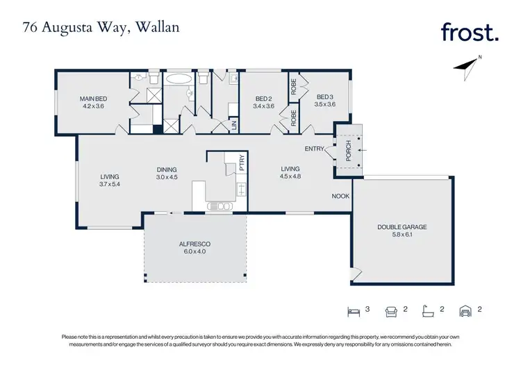 Floorplan of Homely house listing, 76 Augusta Way, Hidden Valley VIC 3756