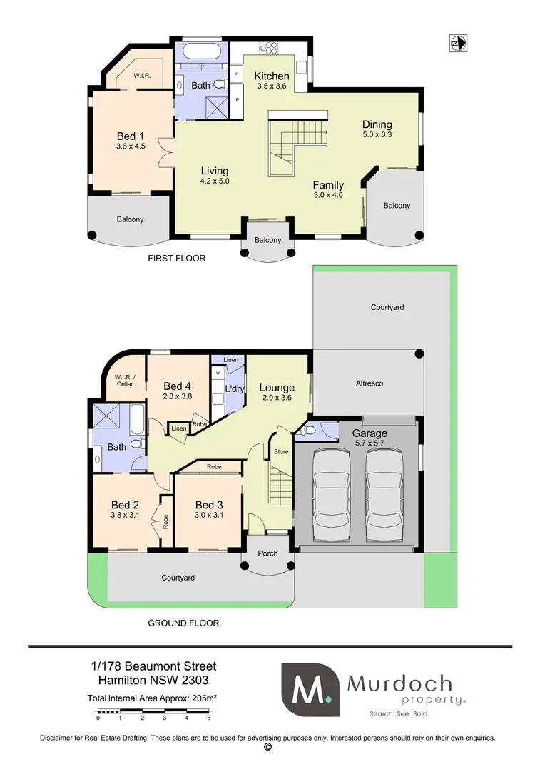 Floorplan of Homely townhouse listing, 1/178 Beaumont Street, Hamilton NSW 2303