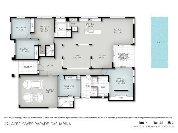 Floorplan of Homely house listing, 47 Laceflower Parade, Casuarina NSW 2487