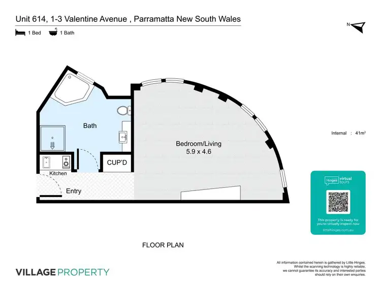 Floorplan of Homely apartment listing, 614/1-3 Valentine Avenue, Parramatta NSW 2150