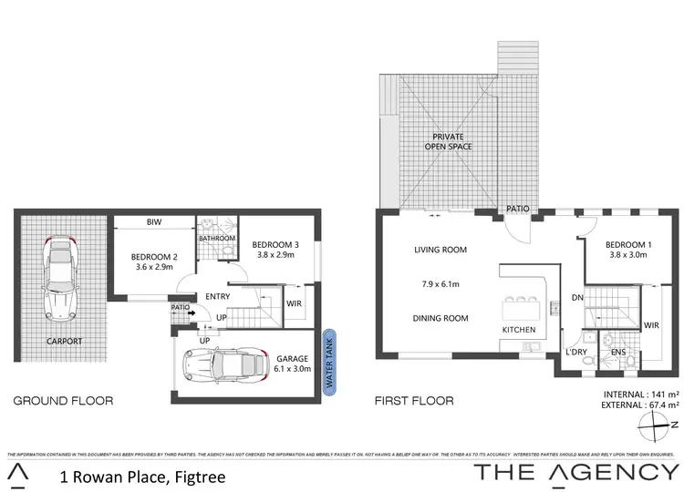 Floorplan of Homely semi-detached listing, 1 Rowan Place, Figtree NSW 2525