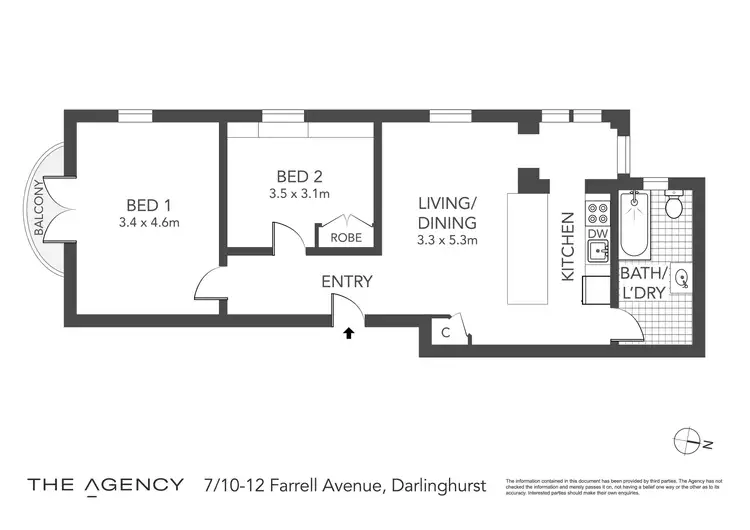 Floorplan of Homely apartment listing, 7/10-12 Farrell Avenue, Darlinghurst NSW 2010
