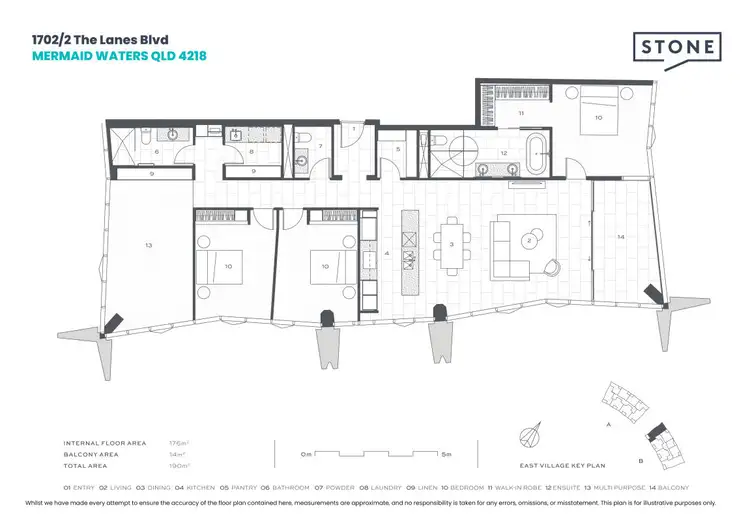 Floorplan of Homely apartment listing, 1702/2 The Lanes Boulevard, Mermaid Waters QLD 4218