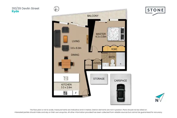Floorplan of Homely apartment listing, 310/39 Devlin Street, Ryde NSW 2112