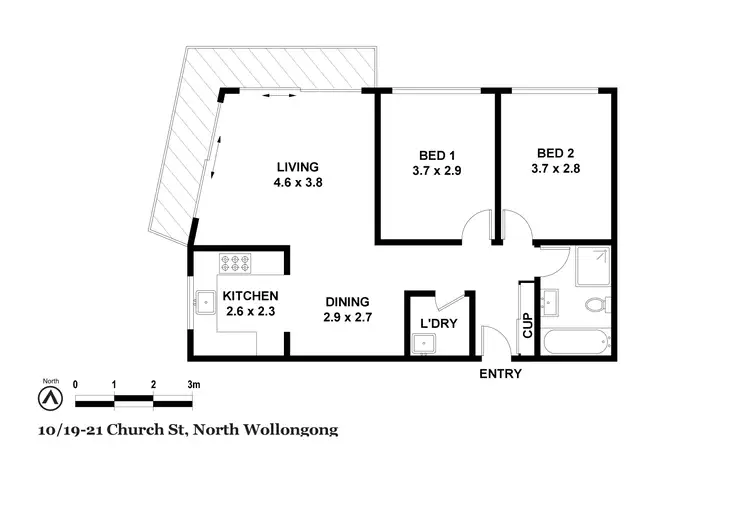 Floorplan of Homely apartment listing, 10/19 Church Street, Wollongong NSW 2500
