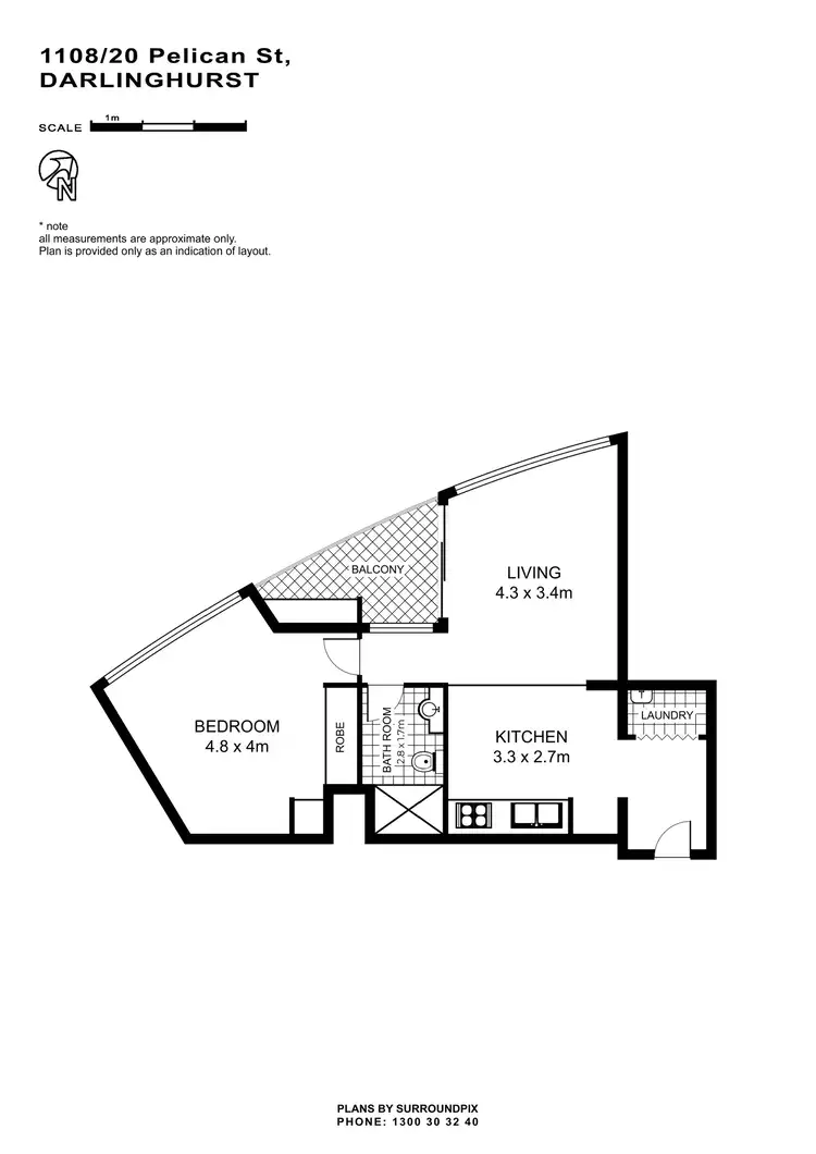 Floorplan of Homely apartment listing, 1108/20 Pelican Street, Surry Hills NSW 2010