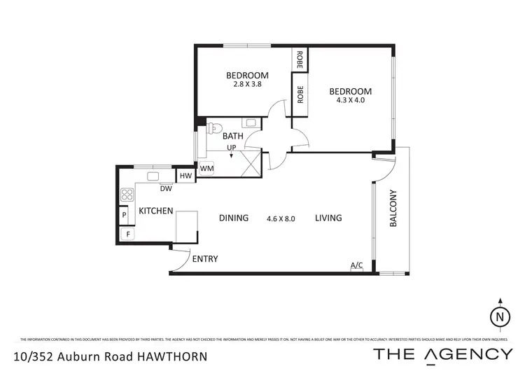 Floorplan of Homely apartment listing, 10/352 Auburn Road, Hawthorn VIC 3122