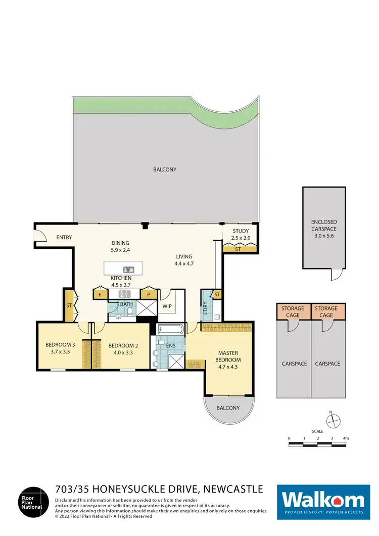 Floorplan of Homely apartment listing, 703/35 Honeysuckle Drive, Newcastle NSW 2300