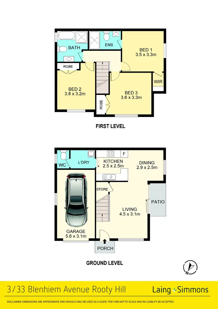 Floorplan of Homely townhouse listing, 3/33 Blenheim Avenue, Rooty Hill NSW 2766