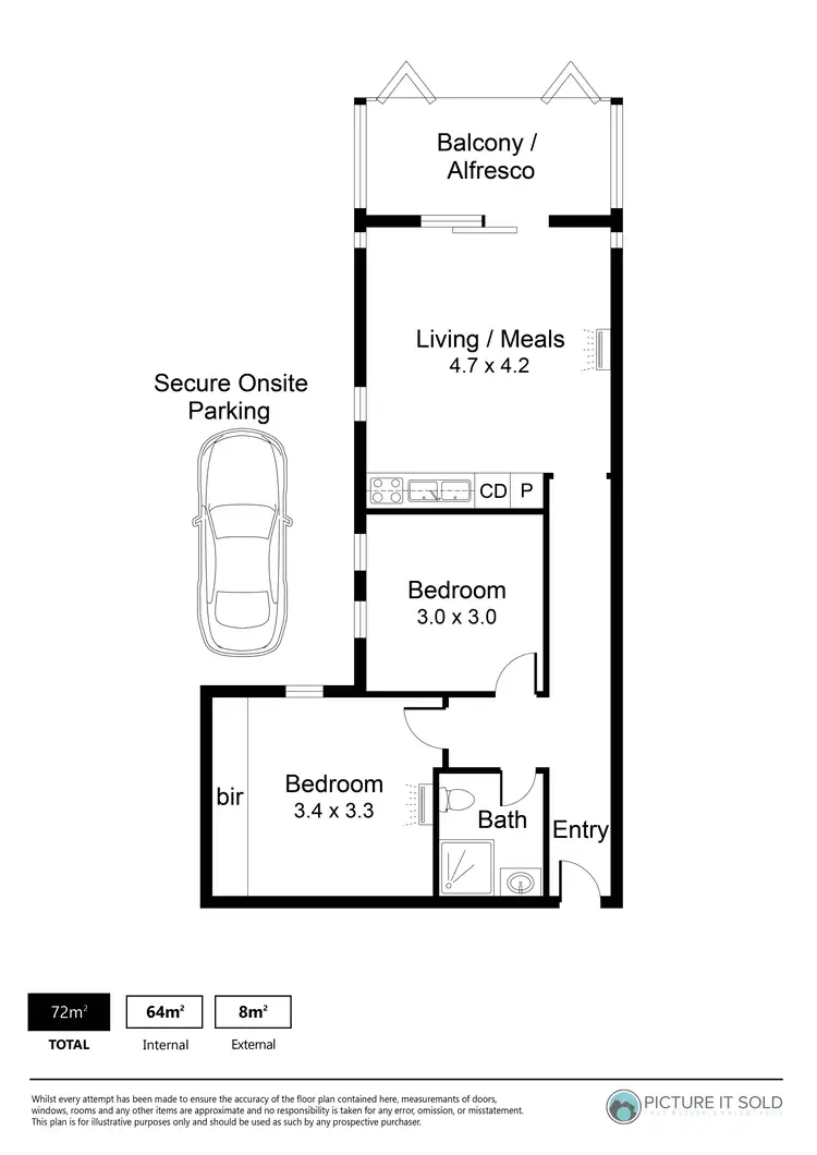 Floorplan of Homely apartment listing, Level 13/1308/10 Balfours Way, Adelaide SA 5000