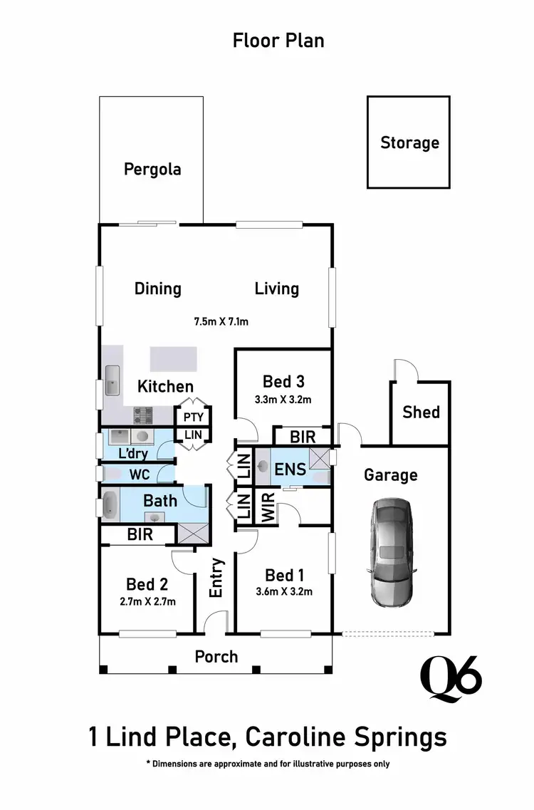 Floorplan of Homely house listing, 1 Lind Place, Caroline Springs VIC 3023