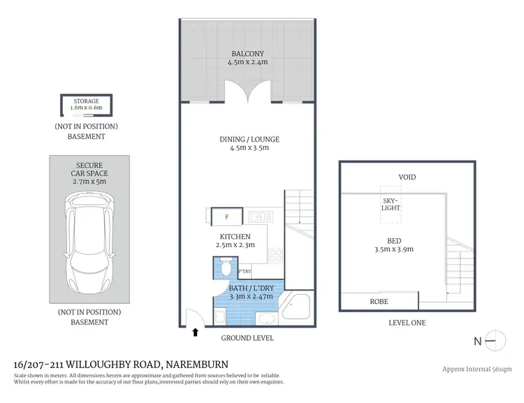 Floorplan of Homely apartment listing, 16/207-211 Willoughby Road, Naremburn NSW 2065