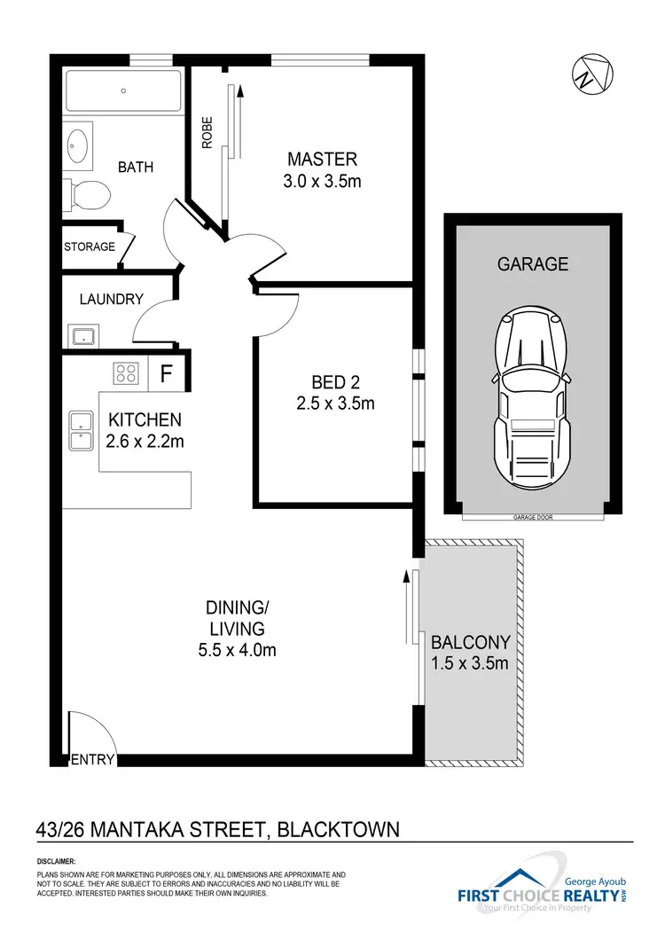 Floorplan of Homely apartment listing, 43/26 Mantaka Street, Blacktown NSW 2148