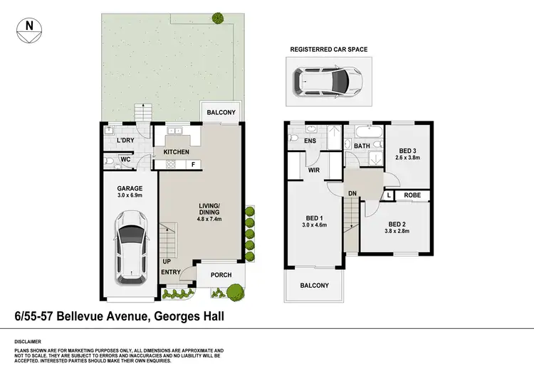 Floorplan of Homely townhouse listing, 6/57 Bellevue Avenue, Georges Hall NSW 2198
