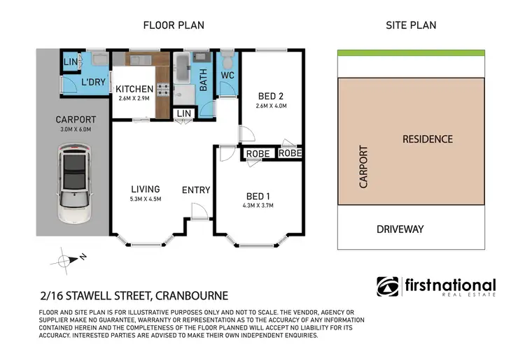 Floorplan of Homely unit listing, 2/16 Stawell Street, Cranbourne VIC 3977