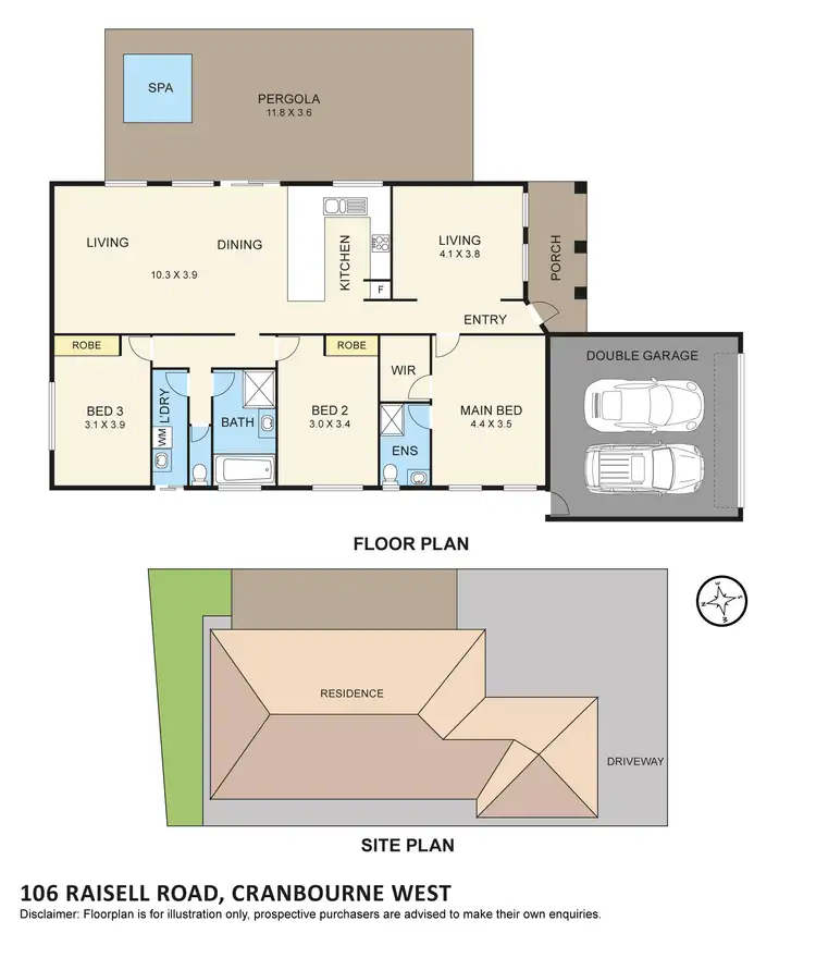 Floorplan of Homely house listing, 106 Raisell Road, Cranbourne West VIC 3977