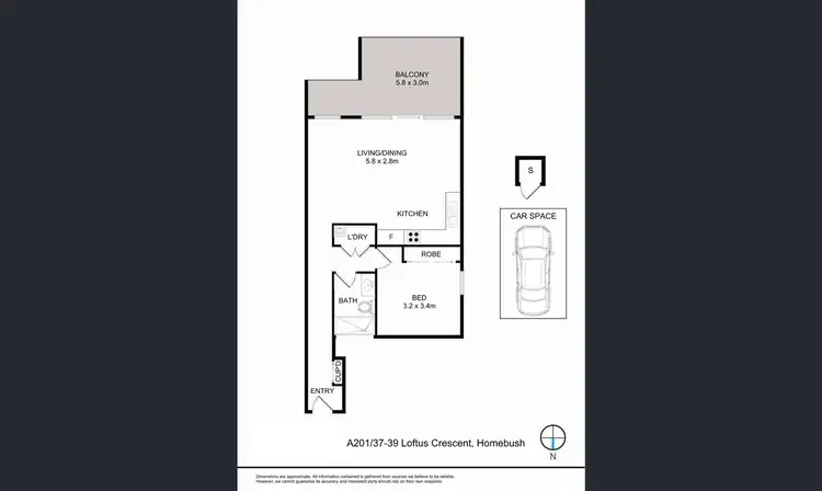Floorplan of Homely apartment listing, A201/37 - 39 Loftus Crescent, Homebush NSW 2140