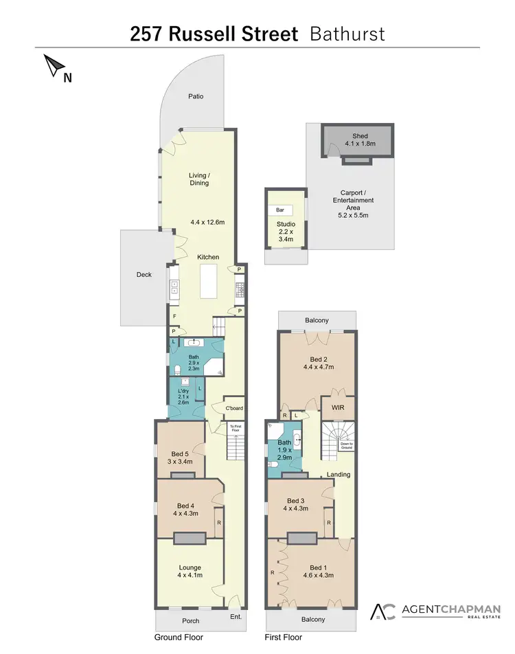 Floorplan of Homely terrace listing, 257 Russell Street, Bathurst NSW 2795