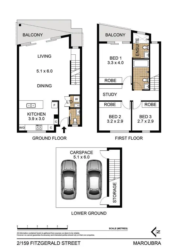 Floorplan of Homely townhouse listing, 3/159 Fitzgerald Avenue, Maroubra NSW 2035