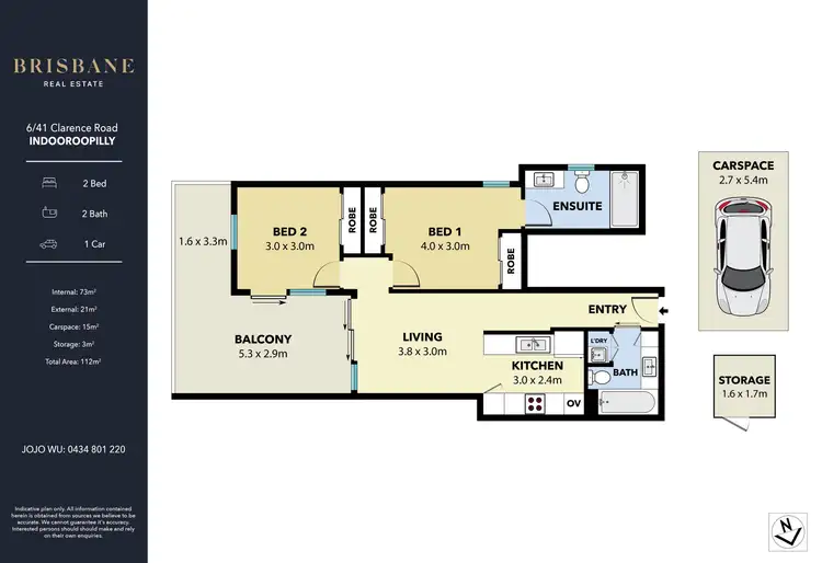 Floorplan of Homely unit listing, 6/41 Clarence Road, Indooroopilly QLD 4068