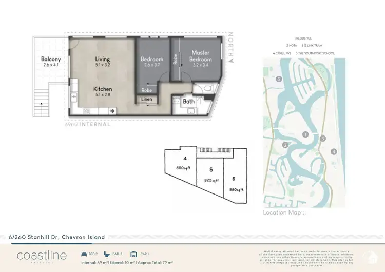 Floorplan of Homely apartment listing, 6/260 Stanhill Drive, Chevron Island QLD 4217