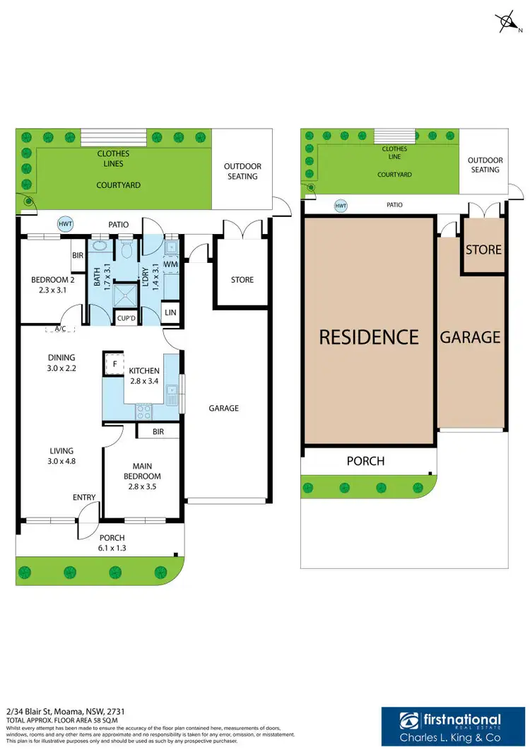 Floorplan of Homely unit listing, 2/34 Blair Street, Moama NSW 2731