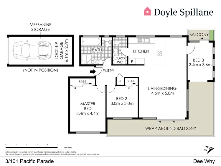 Floorplan of Homely apartment listing, 3/101 Pacific Parade, Dee Why NSW 2099