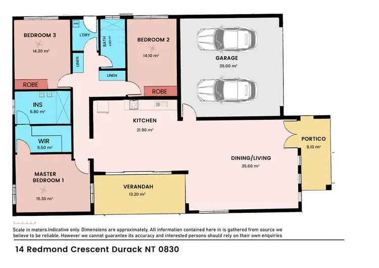 Floorplan of Homely house listing, 14 Redmond Crescent, Durack NT 830