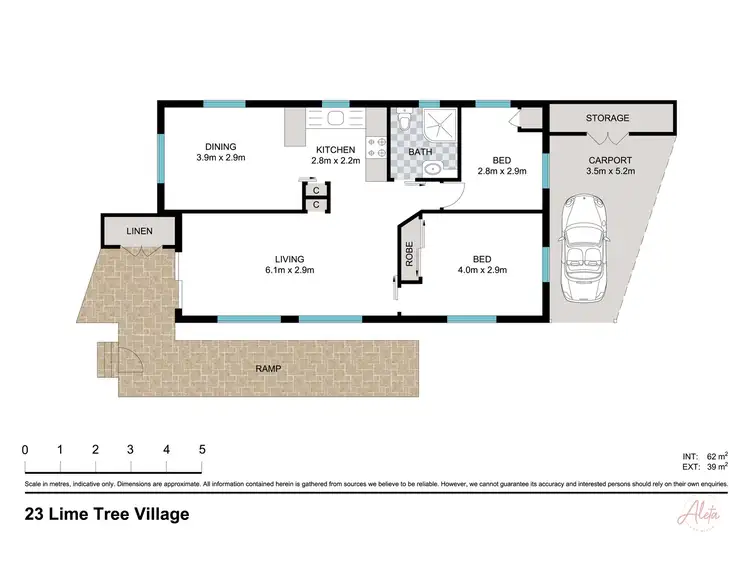 Floorplan of Homely semi-detached listing, 23/210 Pacific Highway, North Boambee Valley NSW 2450