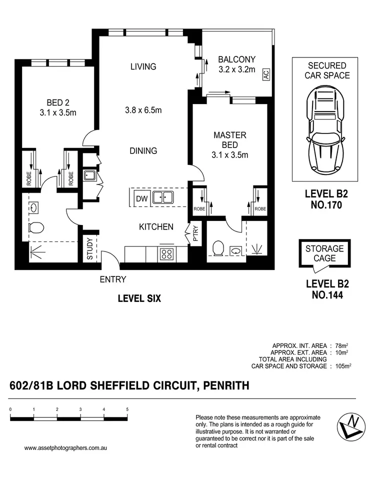 Floorplan of Homely apartment listing, 602/81B Lord Sheffield Circuit, Penrith NSW 2750