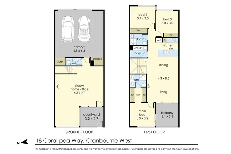 Floorplan of Homely townhouse listing, 18 Coral-Pea Way, Cranbourne West VIC 3977