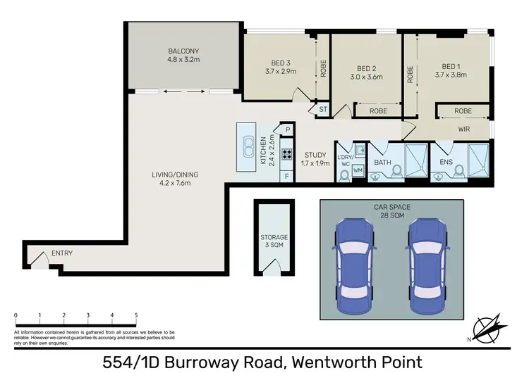 Floorplan of Homely apartment listing, 554/1D Burroway Road, Wentworth Point NSW 2127