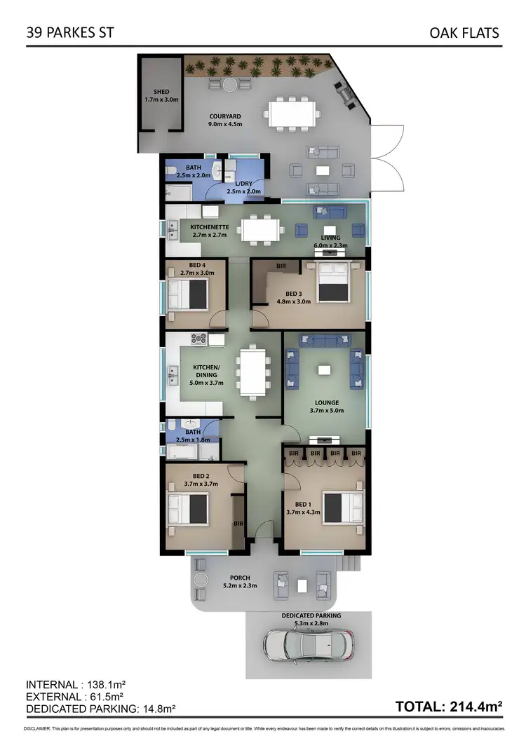 Floorplan of Homely house listing, 39 Parkes Street, Oak Flats NSW 2529