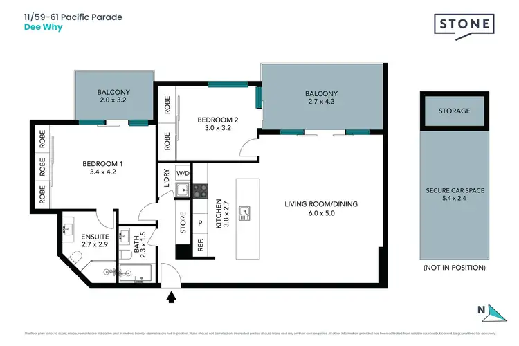 Floorplan of Homely unit listing, 11/59-61 Pacific Parade, Dee Why NSW 2099