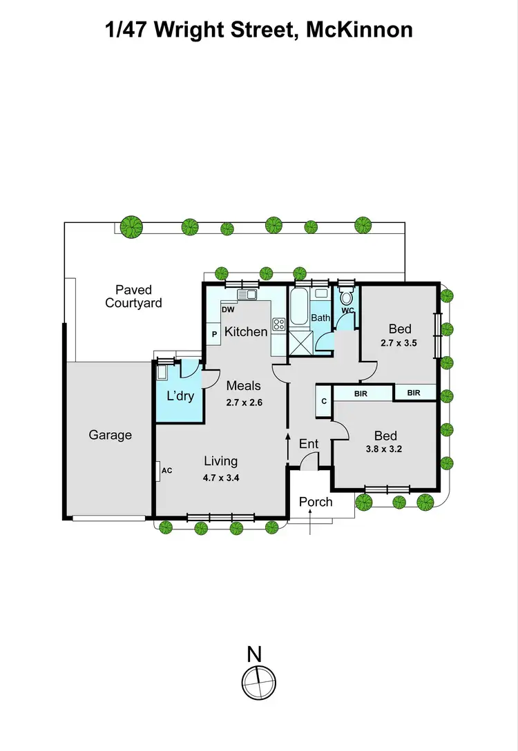 Floorplan of Homely unit listing, 1/47 Wright Street, Mckinnon VIC 3204