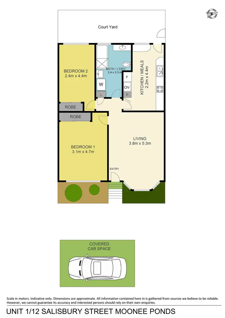 Floorplan of Homely villa listing, 1/12 Salisbury Street, Moonee Ponds VIC 3039