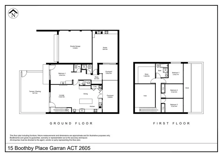 Floorplan of Homely townhouse listing, 15 Boothby Place, Garran ACT 2605