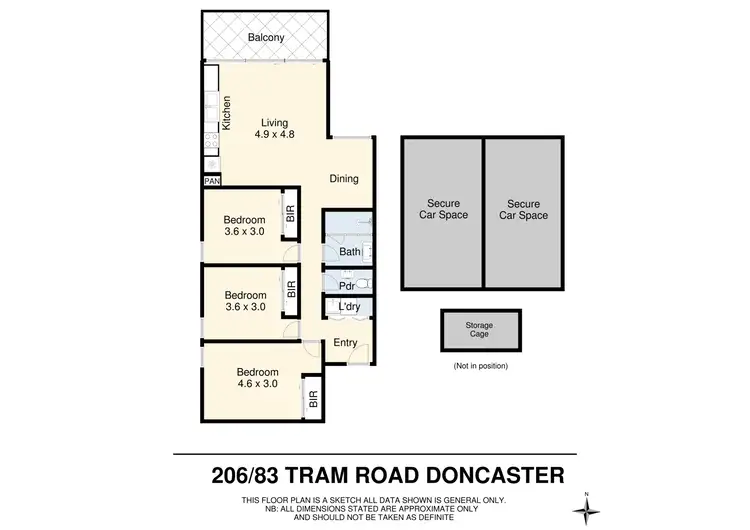 Floorplan of Homely apartment listing, 206/83 Tram Road, Doncaster VIC 3108